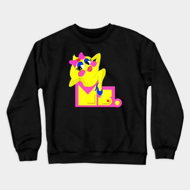 Ms Pacman Crewneck Sweatshirt by ElviaMontemayor